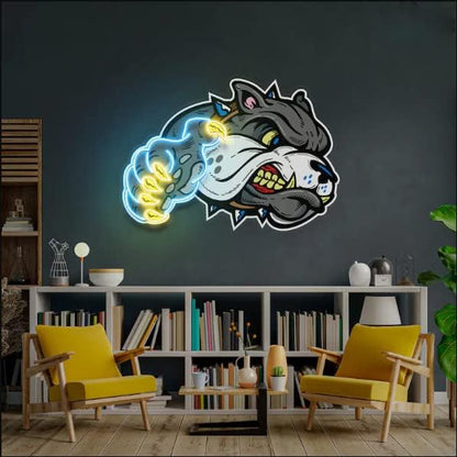 Bull Dog Neon Sign Custom Neon Light Dog Anime UV Printed Led Neon Signs Decor Bar Personalized Neon Light Sign for Decoration Light 60cm