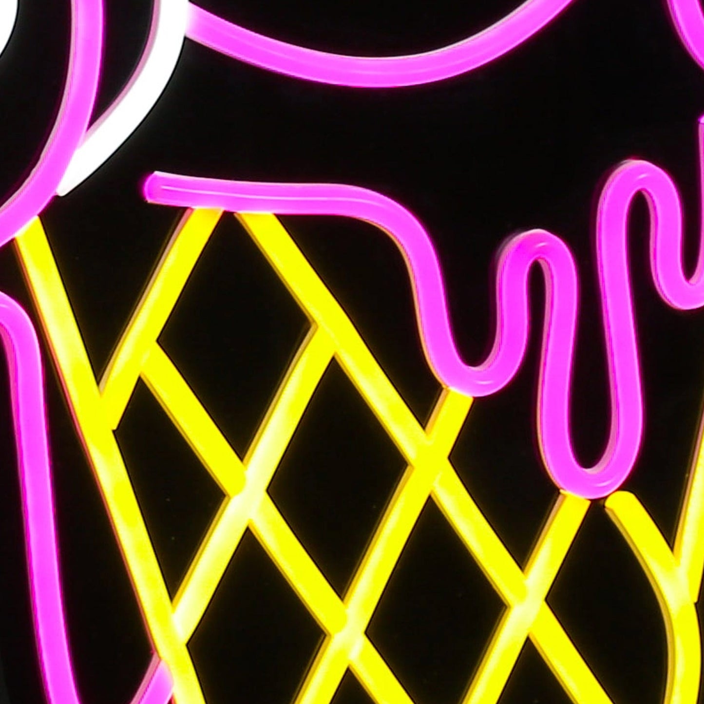 Colorful Ice Cream Custom Flex LED Neon Sign with Black Acrylic