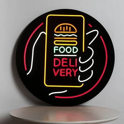 New Food Delivery Flexible LED Neon Sign for Business Led Signs Suitable for Man Cave Restaurant Office Bar Pub Led Art