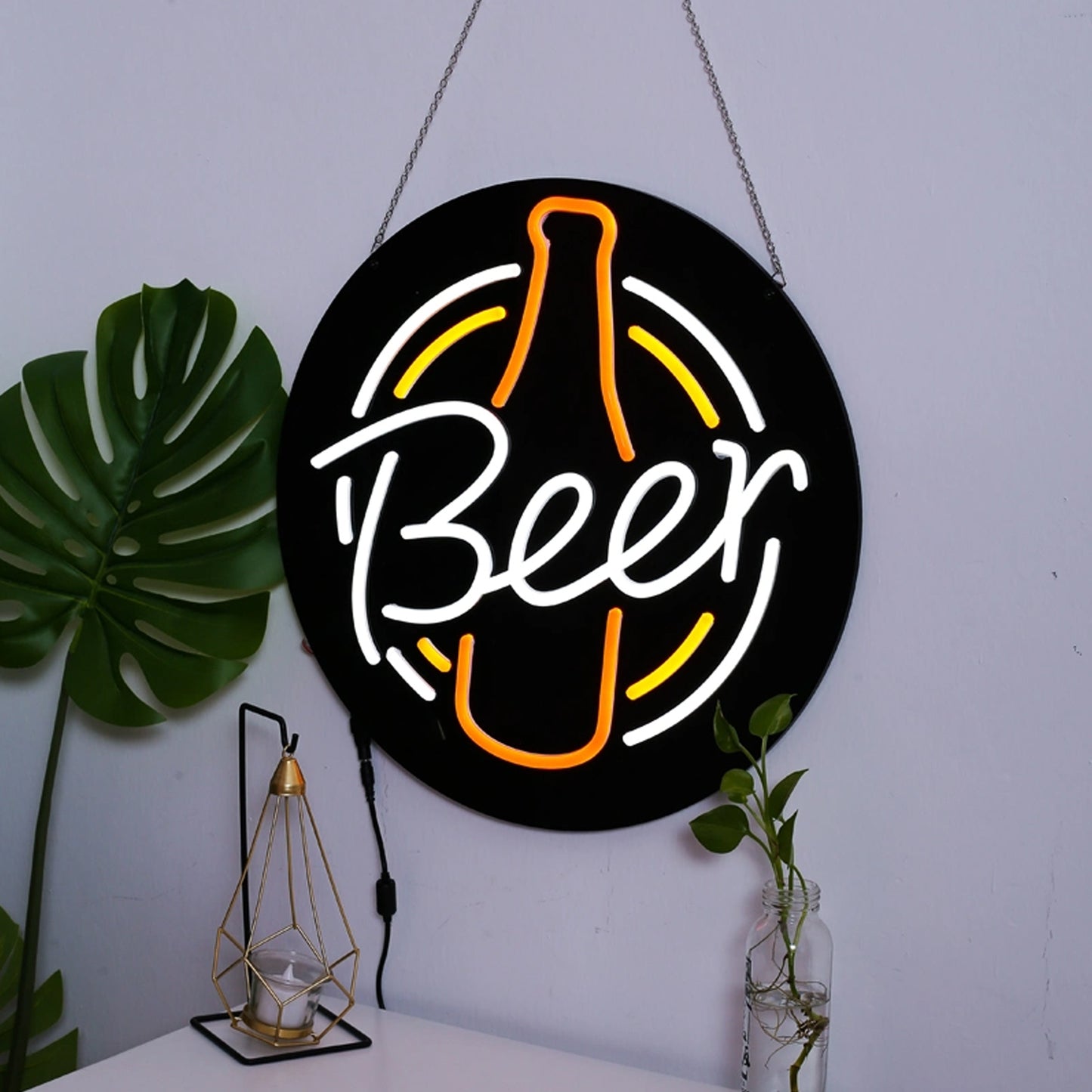 Black Acrylic Custom Sign 18.4x18.4inch LED Large Neon Sign Bedroom/Wall Decor/Party Decorations