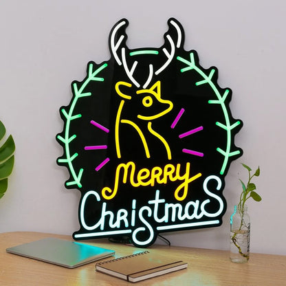 Merry Christmas Flexible LED Neon Light Signs Business Red and Black LED Neon Sign for Festival Party