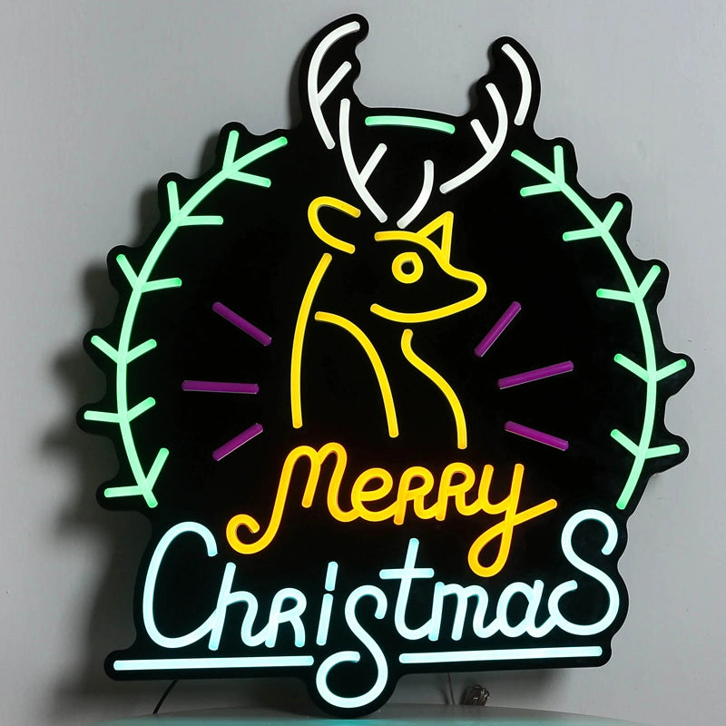 Merry Christmas Flexible LED Neon Light Signs Business Red and Black LED Neon Sign for Festival Party