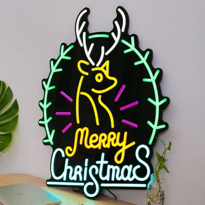 Merry Christmas Flexible LED Neon Light Signs Business Red and Black LED Neon Sign for Festival Party