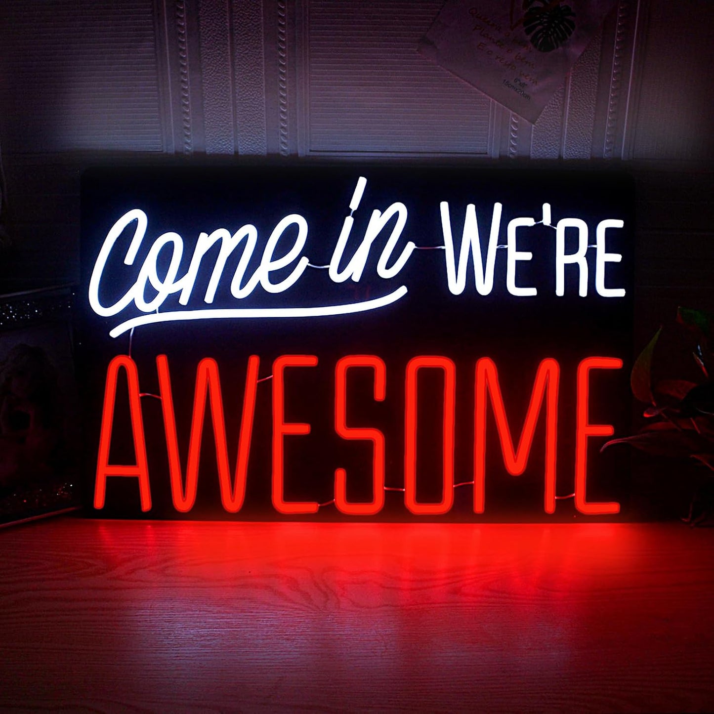 Come in We are Awesome Neon Sign for Room Decor, Ultra Bright Neon Open Sign Dimmable LED Open Neon Sign for Retail Store Restaurant Shop Bar Wall Art Decoration 24 * 15.3 Inches