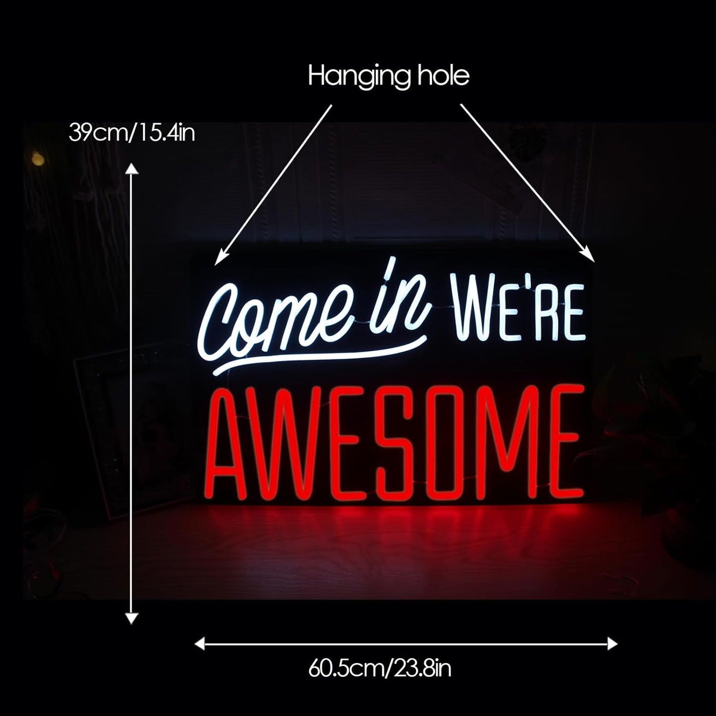 Come in We are Awesome Neon Sign for Room Decor, Ultra Bright Neon Open Sign Dimmable LED Open Neon Sign for Retail Store Restaurant Shop Bar Wall Art Decoration 24 * 15.3 Inches