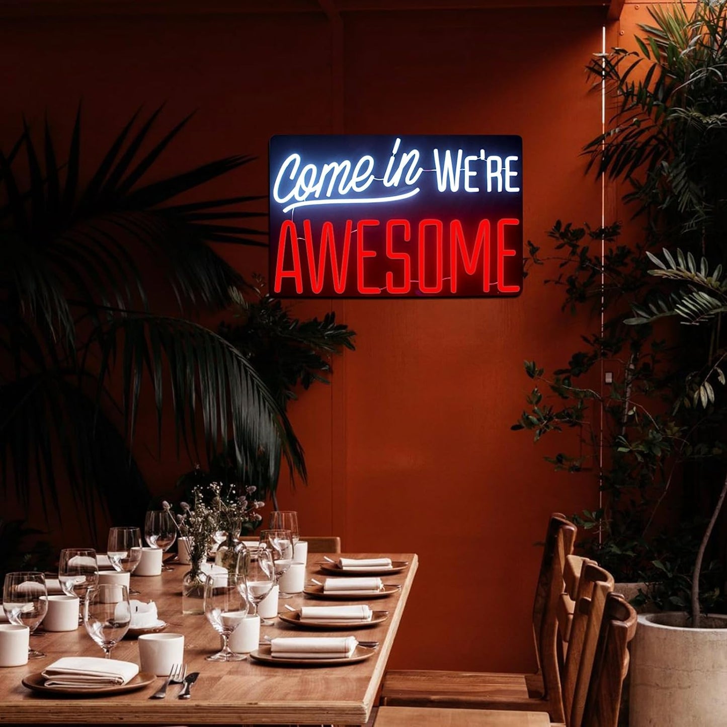 Come in We are Awesome Neon Sign for Room Decor, Ultra Bright Neon Open Sign Dimmable LED Open Neon Sign for Retail Store Restaurant Shop Bar Wall Art Decoration 24 * 15.3 Inches