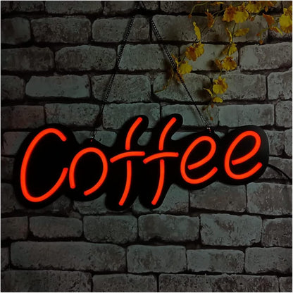 Neon Sign Coffee Black Neon Sign Decorative Lights Using Black Bottom Plate 60 * 22.5cm Cafe Signs