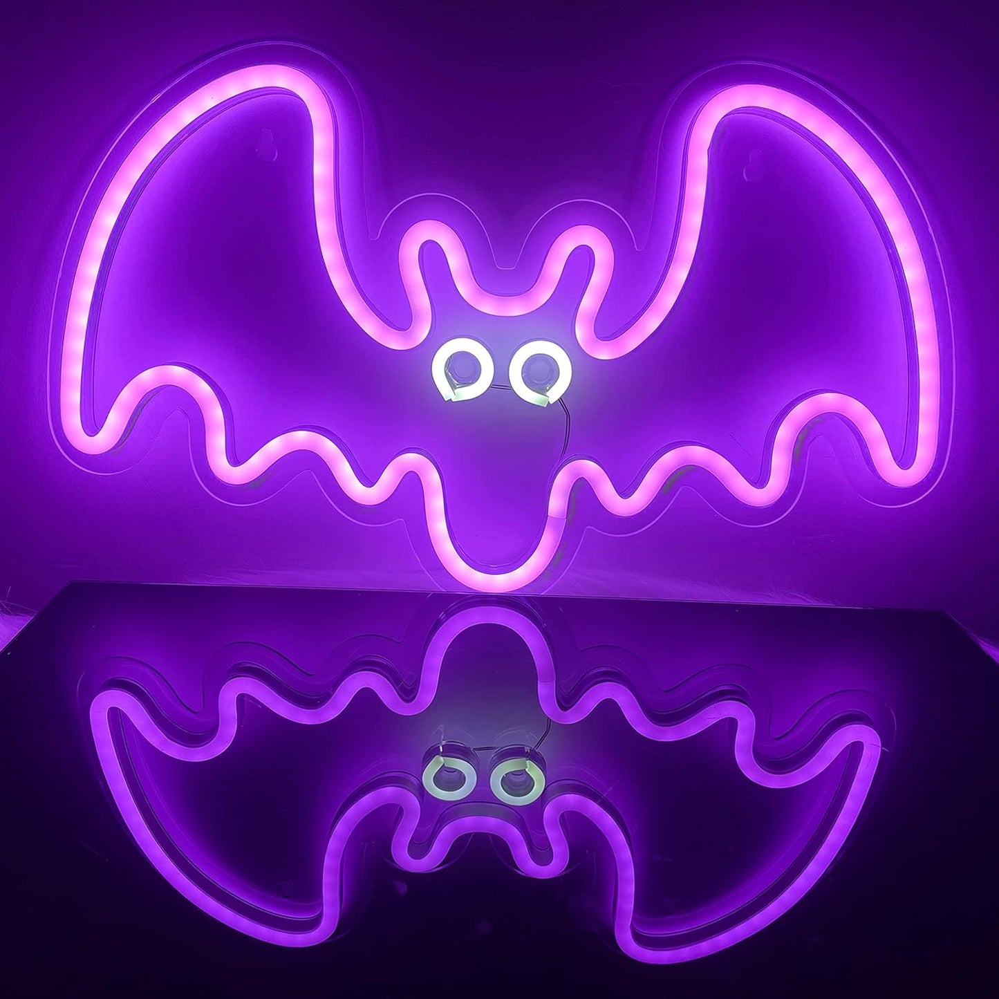 Bat Sign Neon, Festival LED Neon Light USB Powered Pink LED Acrylic Bat Shape Neon Wall Light Signs Gift Decor for Home Decoration,Bedroom, Lounge, Office, Wedding, Christmas, Valentine’s,Halloween,Party