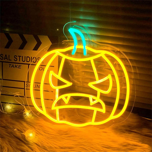 Led Lights Sign Led Pumpkin Neon Signs for Halloween Day Party Room Decoration Custom Neon Lights for Bar Restaurant Home Decoration,E