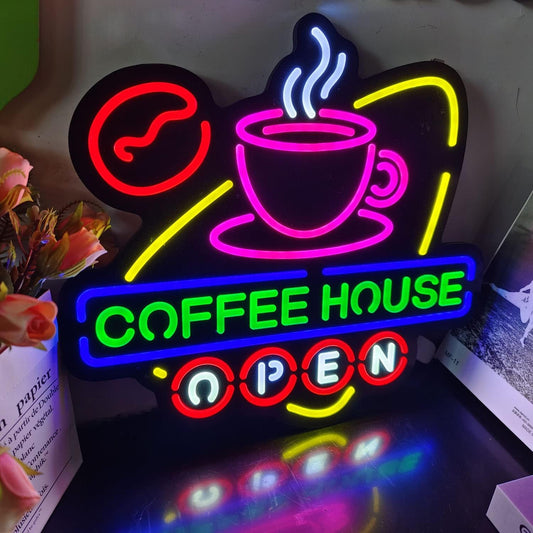 Coffee House Neon Lights Wall Mounted Beer Pub Coffee Cup LED Neon Sign Suitable for Home Decoration, Bar, Windows, Garage Walls, Party, Gifts