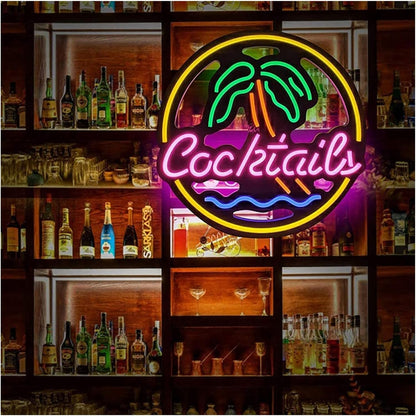 Cocktails dreams Neon Signs Neon Bar Sign,Neon signs,LED LDGJ Colorful Handmade Glass Neon Bar Sign for Wall Decor,Neon Light Signs for Bar Club,Garage,Window,Door,Cabana Bar,Restaurant,Ideal for Gifts