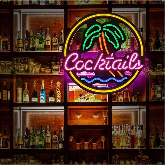 Cocktails dreams Neon Signs Neon Bar Sign,Neon signs,LED LDGJ Colorful Handmade Glass Neon Bar Sign for Wall Decor,Neon Light Signs for Bar Club,Garage,Window,Door,Cabana Bar,Restaurant,Ideal for Gifts