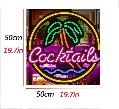 Cocktails dreams Neon Signs Neon Bar Sign,Neon signs,LED LDGJ Colorful Handmade Glass Neon Bar Sign for Wall Decor,Neon Light Signs for Bar Club,Garage,Window,Door,Cabana Bar,Restaurant,Ideal for Gifts