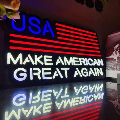 Make American Great Again Neon Lights Ultra-thin Design LED Art Neon Sign is Suitable for Home or Office, Bar, Recreation Room Game Lights, Windows, Garage Walls, Party, Birthday,Activity, Gifts