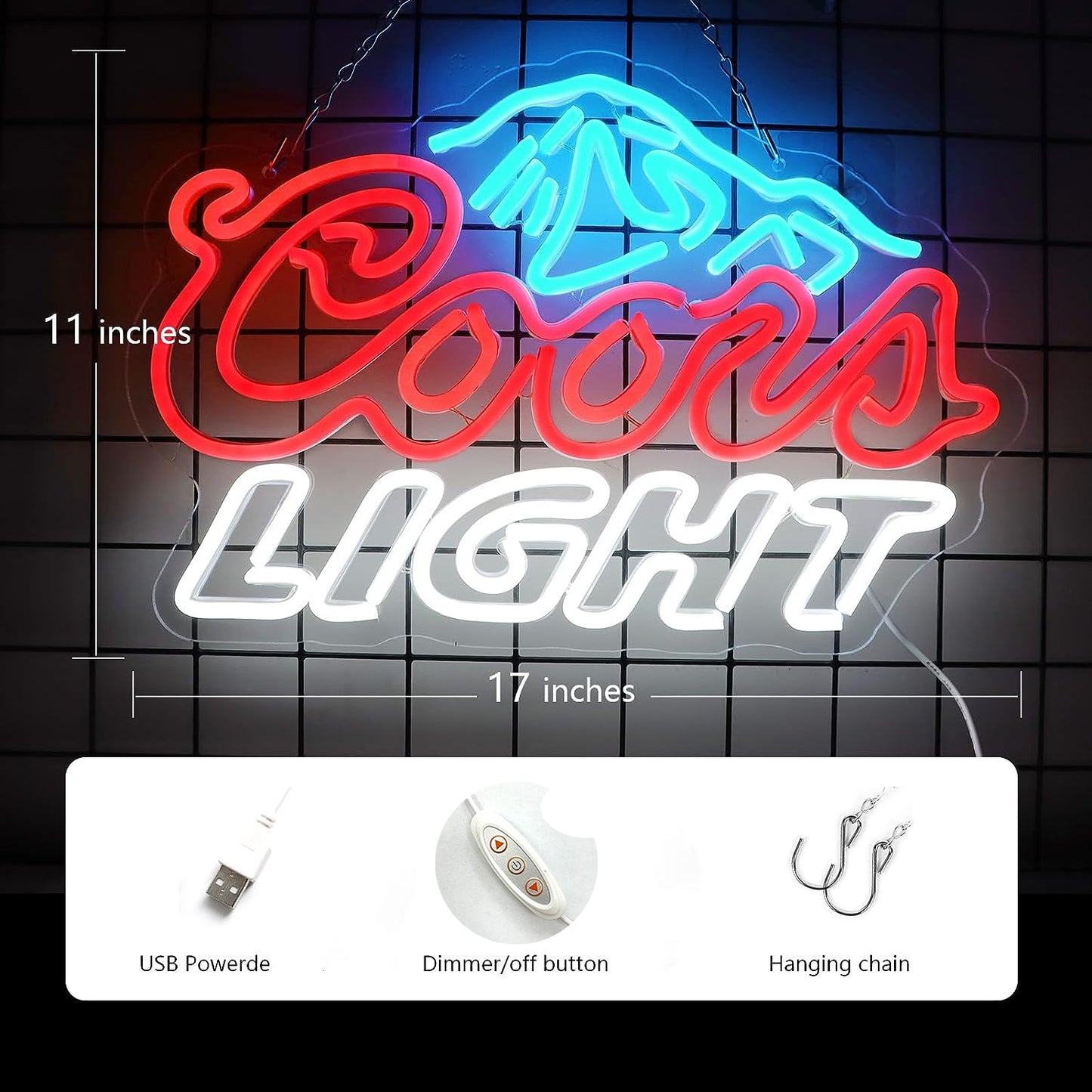 Crs LIGHT Neon Signs for Wall Decor Neon Lights for Bedroom Led Business Signs Suitable for Man Cave Bar Pub Restaurant Christmas Gift Art 5V Power Adapter, 17 * 11 Inch