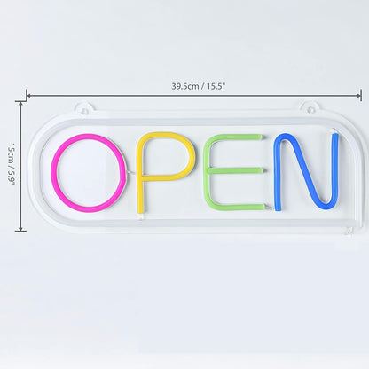 LED Neon OPEN Sign for Business Neon Acrylic Light up Sign for Stores Include Business Hours Open Closed Sign