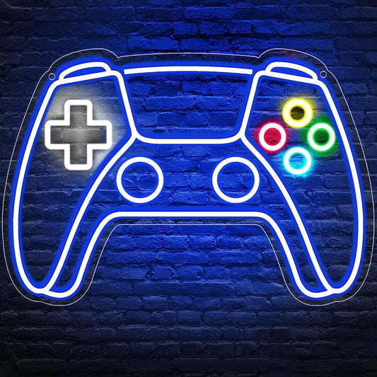 Gamer Neon Sign, Gamepad Shaped LED Neon Sign for Gamer Room Decor, Gaming Neon Sign for Boys Room Decor, Neon Gaming Sign for Gaming Wall Decor, USB Powered Gamer Gifts for Teens, Boys, Kids