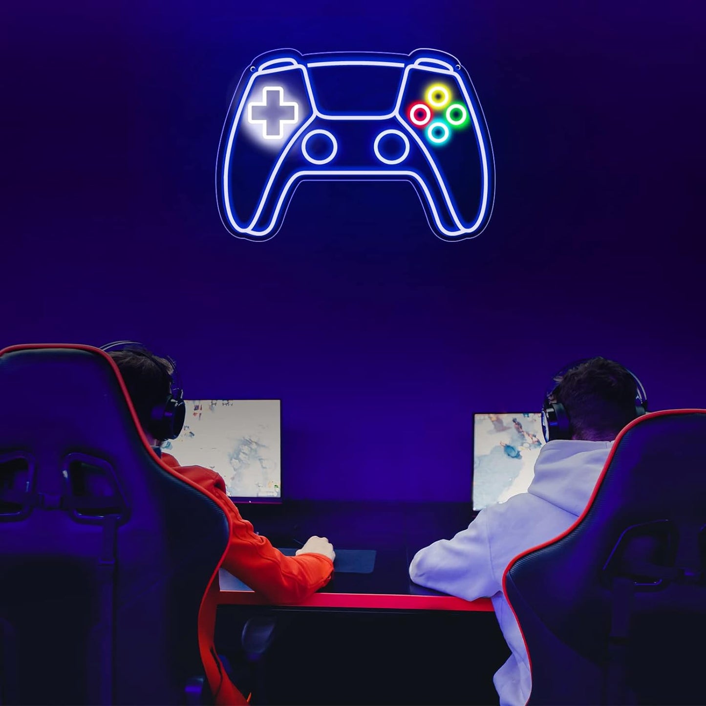 Gamer Neon Sign, Gamepad Shaped LED Neon Sign for Gamer Room Decor, Gaming Neon Sign for Boys Room Decor, Neon Gaming Sign for Gaming Wall Decor, USB Powered Gamer Gifts for Teens, Boys, Kids