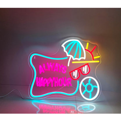 always happy hour neon light up sign,led beer bar for,home room bedroom wall man cave decor decoration