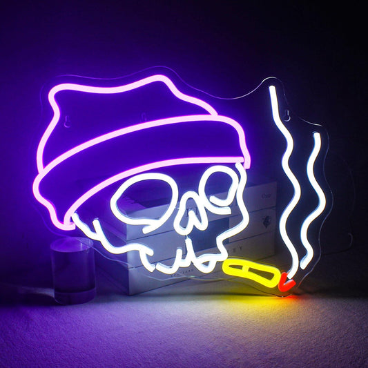 Lucunstar Skull Neon Sign,Halloween LED Sign,Neon Signs for Wall Decor,Adjustable Brightness Halloween Neon Sign,Party Neon Sign For Halloween,Bedroom Wall Decor,Home Wall,Party Light,Halloween Decor