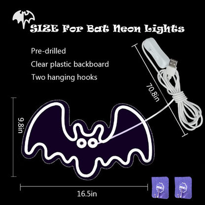 Bat Sign Neon, Festival LED Neon Light USB Powered Pink LED Acrylic Bat Shape Neon Wall Light Signs Gift Decor for Home Decoration,Bedroom, Lounge, Office, Wedding, Christmas, Valentine’s,Halloween,Party